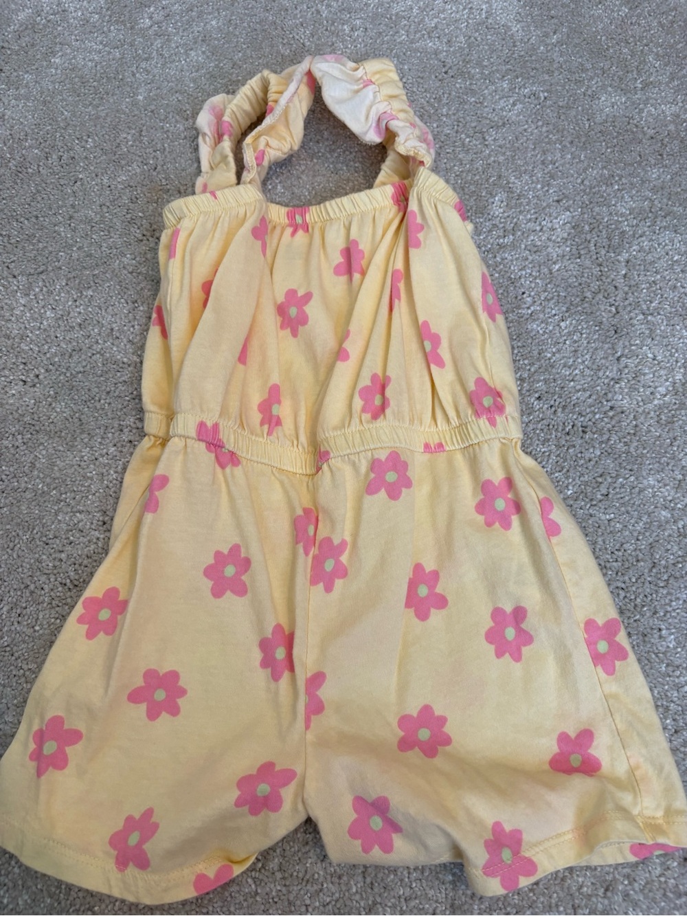 Old Navy Yellow and Pink Floral Halter Romper - Girls